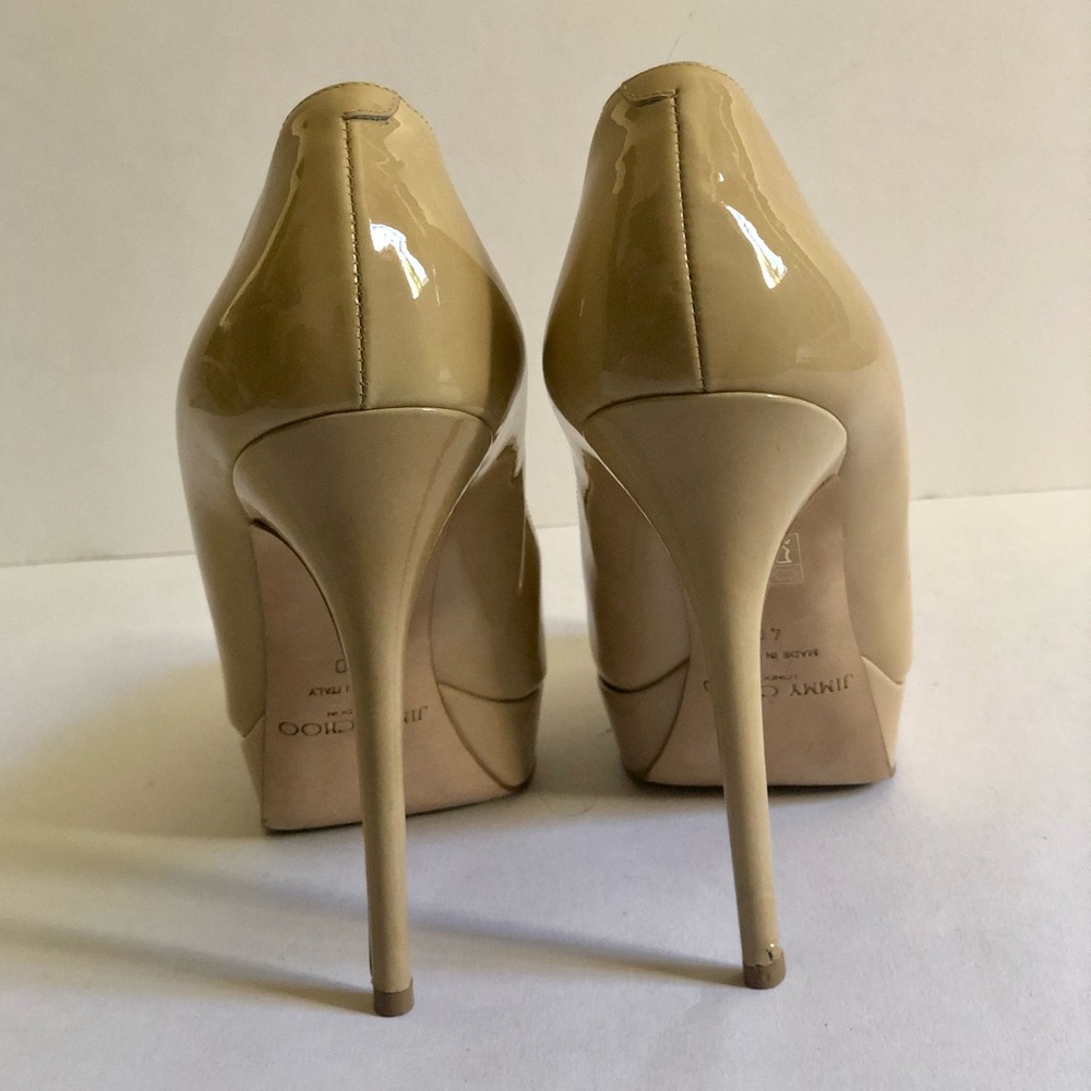 Jimmy Choo Cosmic Patent Nude Platform Pumps - Picture 4 of 13